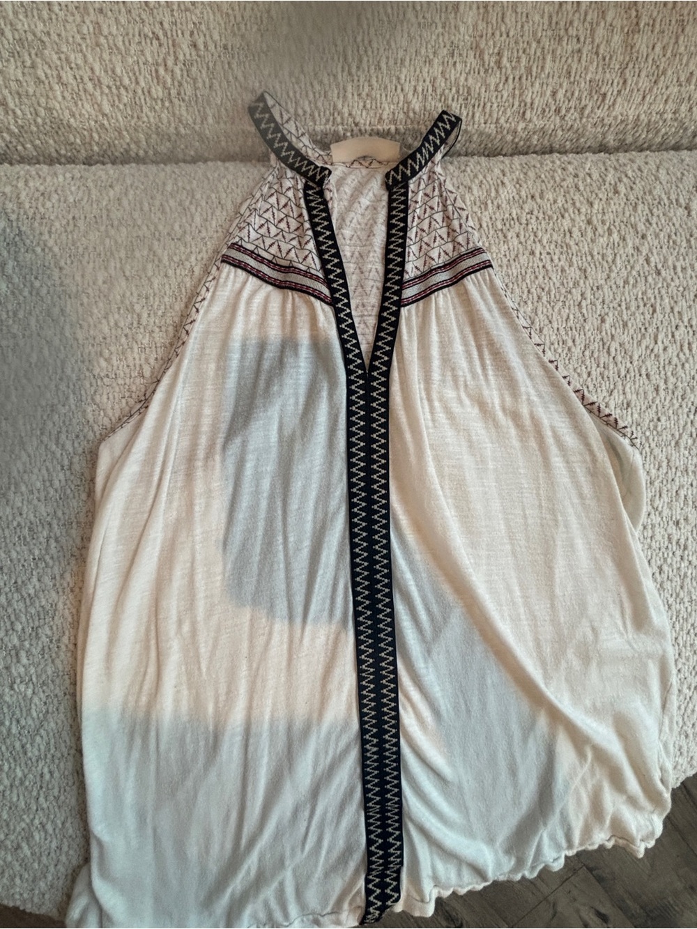 Cream Halter Camisole with Black Trim